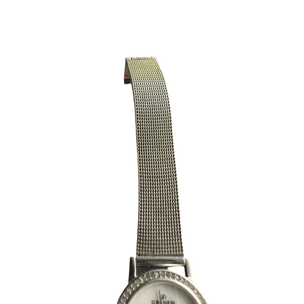 Grenen Denmark M34SSSW Womens Quartz Mesh Steel Watch Crystal Bezel New Battery